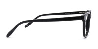 Black Acetate Rectangle Glasses Frame Unisex-1