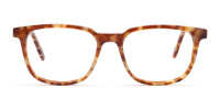 Caramel Tortoise Rectangular Glasses Unisex-1