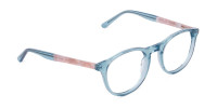 Crystal and Blue Round Glasses Frame-1
