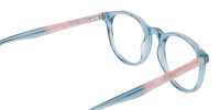 Crystal and Blue Round Glasses Frame-1