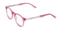 Crystal and Pink Round Glasses Frame-1