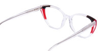 Crystal Clear and Black Red Wings Cat Eye Glasses-1