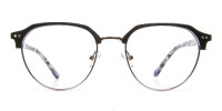 Metal Frame Browline Glasses - 1