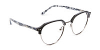 Metal Frame Browline Glasses - 1