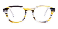 Black Yellow Crystal Geometric Glasses -1