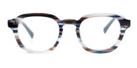 Crystal and Blue Stripe Geometric Glasses-1