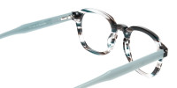 Crystal and Blue Stripe Geometric Glasses-1