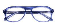 Ocean Blue Aviator Glasses Frame -1