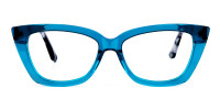 Blue Crystal Clear Cat Eye Glasses-1