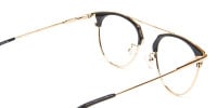 Black and Gold No-Nose Bridged Glasses