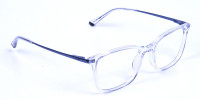 Crystal Clear Glasses with Royal Blue Temple