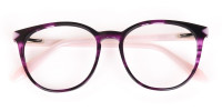 Marble Purple and Nude Pink Round glasses Women-1
