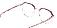 Passion Orange, Purple & Silver Browline Glasses-1