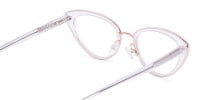 Crystal Clear Gold Cat Eye Glasses-1