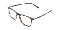 Rectangular Hazelnut Brown Designer Striped Eyeglasses - 1