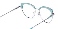 Blue and Silver Cat Eye Glasses Frame-1