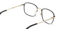 Black Gold Wayfarer Metal Glasses Frame Unisex-1