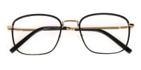 Black Gold Wayfarer Metal Glasses Frame Unisex-1