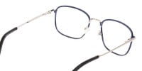 Silver Blue Metal Wayfarer Glasses Frame Unisex-1