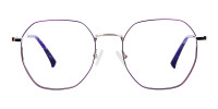 Dark Violet and Silver Geometric Glasses-1