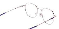 Dark Violet and Silver Geometric Glasses-1