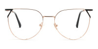 cat eye gold frame glasses-1
