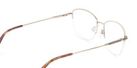 Black & Gold Half Rim Cat Eye Glasses - 1