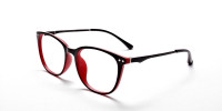 Black & Red Round Glasses, Eyeglasses