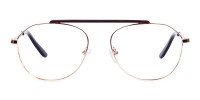 Brown Gold Aviator Glasses-1