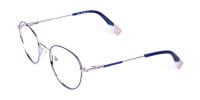 Dark Navy Blue and Silver Round Glasses-1