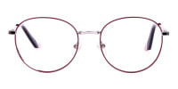 Burgundy and Silver Round Glasses-1