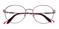 Burgundy and Silver Round Glasses-1