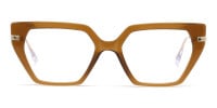 brown thick frame cat eye glasses-1