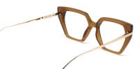brown thick frame cat eye glasses-1