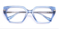 crystal blue thick frame cat eye glasses-1