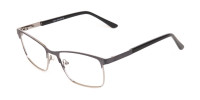 Black and Silver Grey Gunmetal Rectangle Glasses-1
