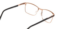 Bronze Brown, Black & Gold Rectangular Glasses-1