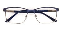 Royal Blue & Gunmetal Rectangular Metal Glasses-1