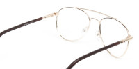 Aviator Dark Brown Gold Fine Metal Glasses - 1
