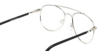 Aviator Black & Silver Fine Metal Glasses - 1