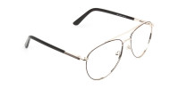 Ultralight Aviator Gold & Brown Glasses - 1