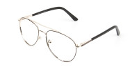 Ultralight Aviator Gold & Brown Glasses - 1
