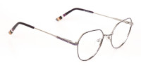 Raisin Purple & Silver Wayfarer Metal Glasses-1