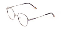 Raisin Purple & Silver Wayfarer Metal Glasses-1