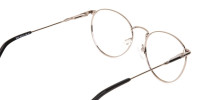 Black & Silver Round Metal Glasses Unisex-1