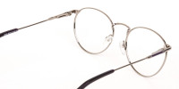 Raisin Purple & Silver Round Glasses in Metal -1
