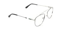 Silver & Dark Green Aviator Glasses - 1