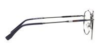 Gunmetal & Dark Navy Thin Metal Aviator Glasses - 1