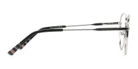 Black & Silver Weightless Metal Round Glasses - 1