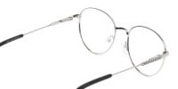 Black & Silver Weightless Metal Round Glasses - 1